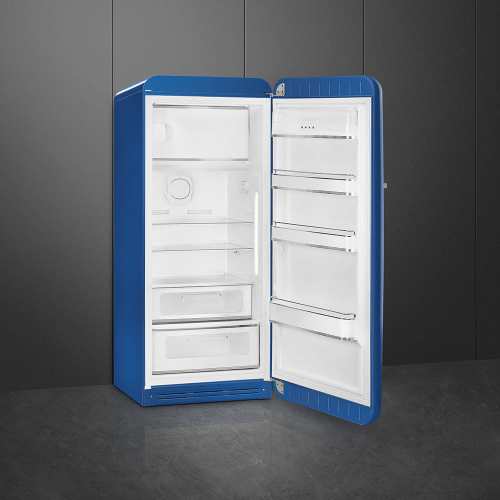  Smeg FAB28UYWR1 Refrigerador con congelador superior de estilo  retro de 24 pulgadas de los años 50 con 9.22 pies cúbicos de capacidad  compartimento de hielo con luz interior estantes de vidrio